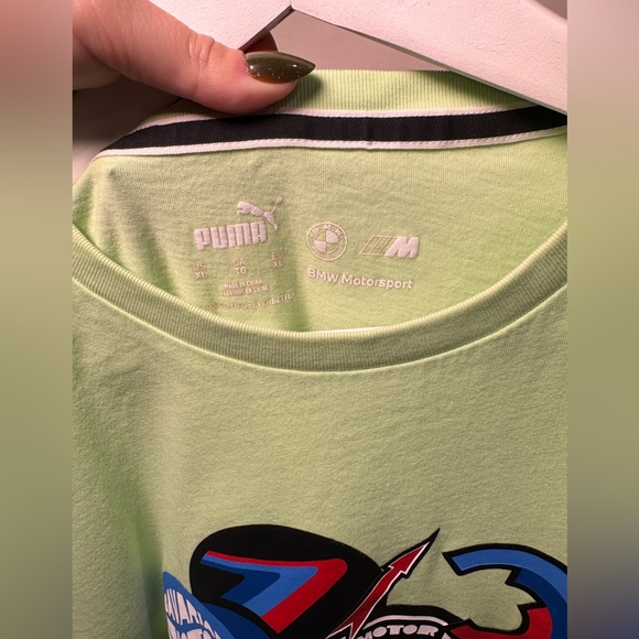 PUMA BMW M Motorsport Graphic Tee Men’s M | Lime Green | Racing Streetwear - Picture 3 of 3